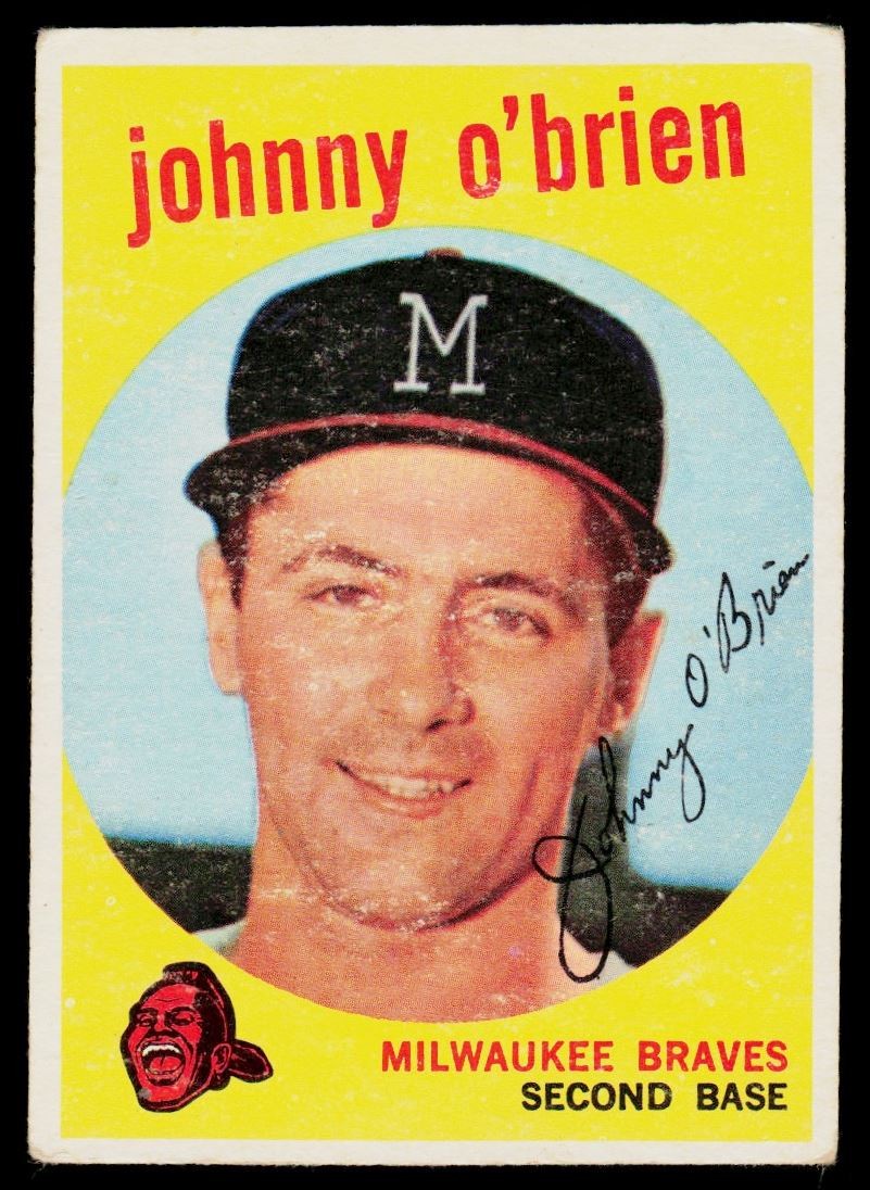 1959 Topps Johnny O’Brien Milwaukee Braves #499