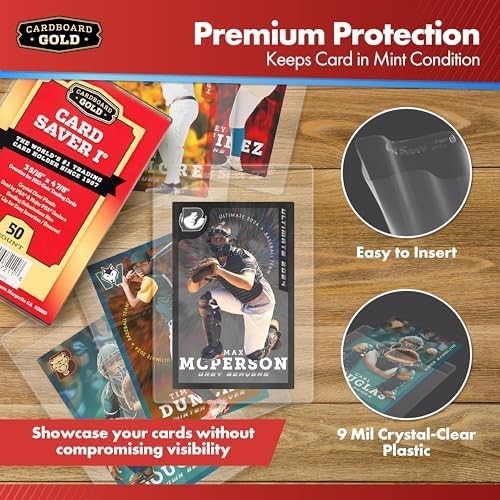 Cardboard Gold Card Saver 1-200Count Semi Rigid Card Holder, Trading Card Pro