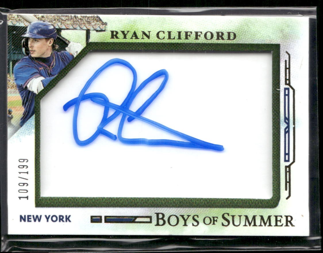 Ryan Clifford 2025 Panini Boys of Summer #16 Jumbo Acetate Auto #/199