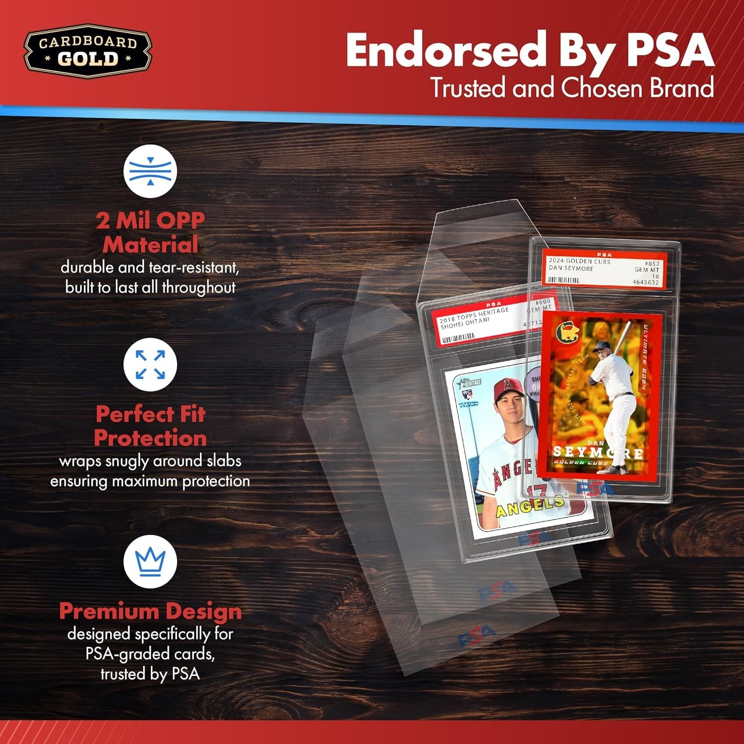 PSA Graded Card Sleeves – 50-Pack Resealable Slab Protectors for Sports Cards