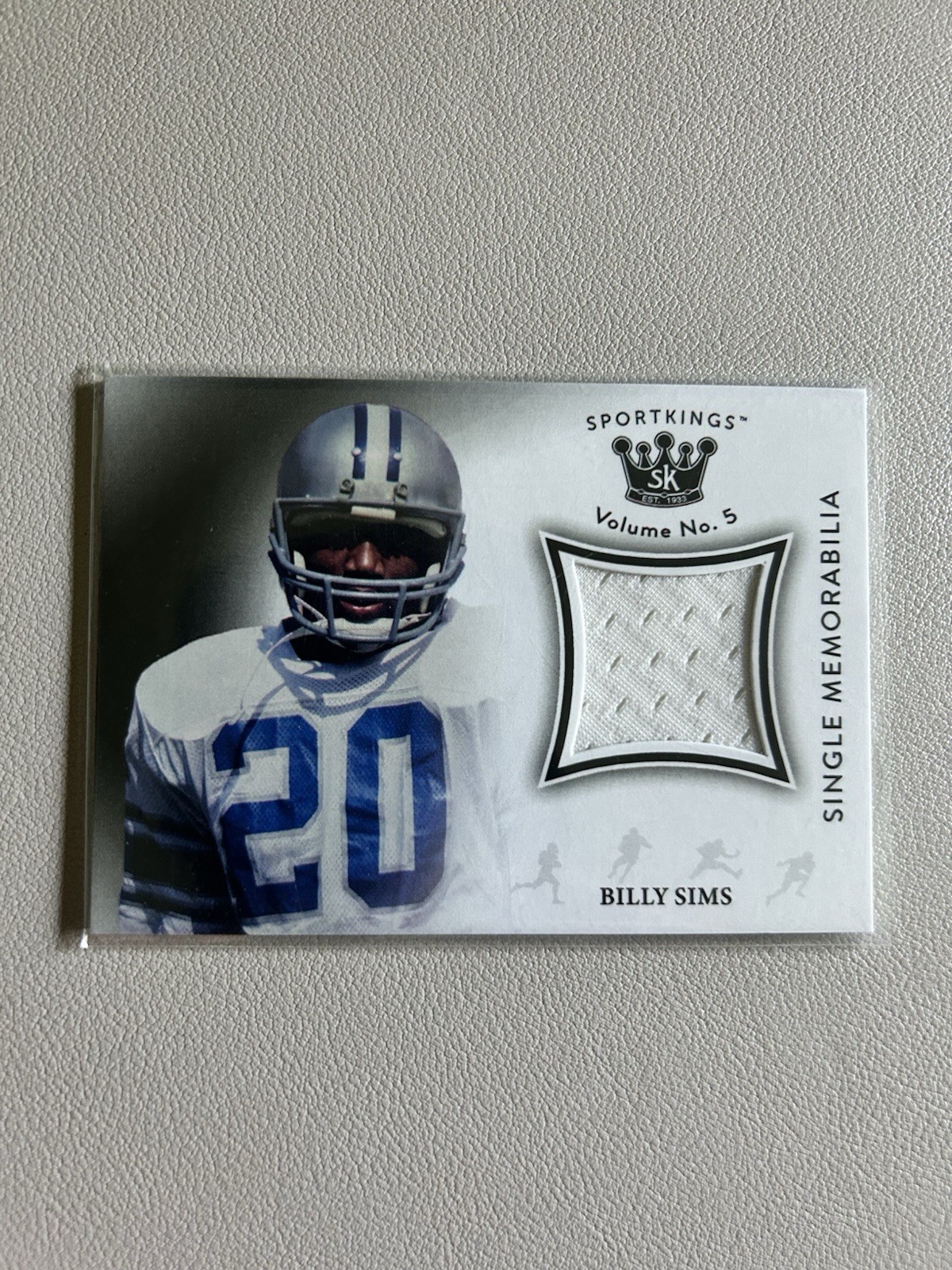 2024 Sportkings Volume 5 – Single Memorabilia Billy Sims #SM-BS2 Black (MEM)