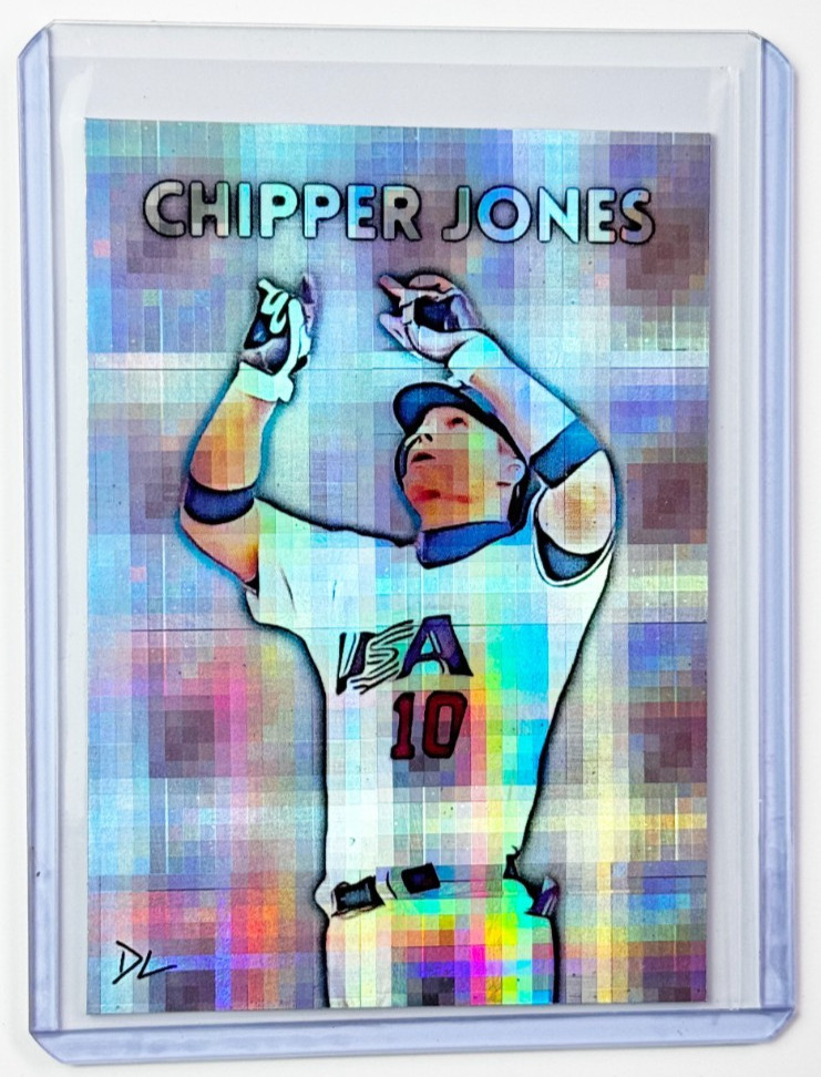 Chipper Jones Limited Edition Artist Signed Team USA Refractor Trading Card 1/1