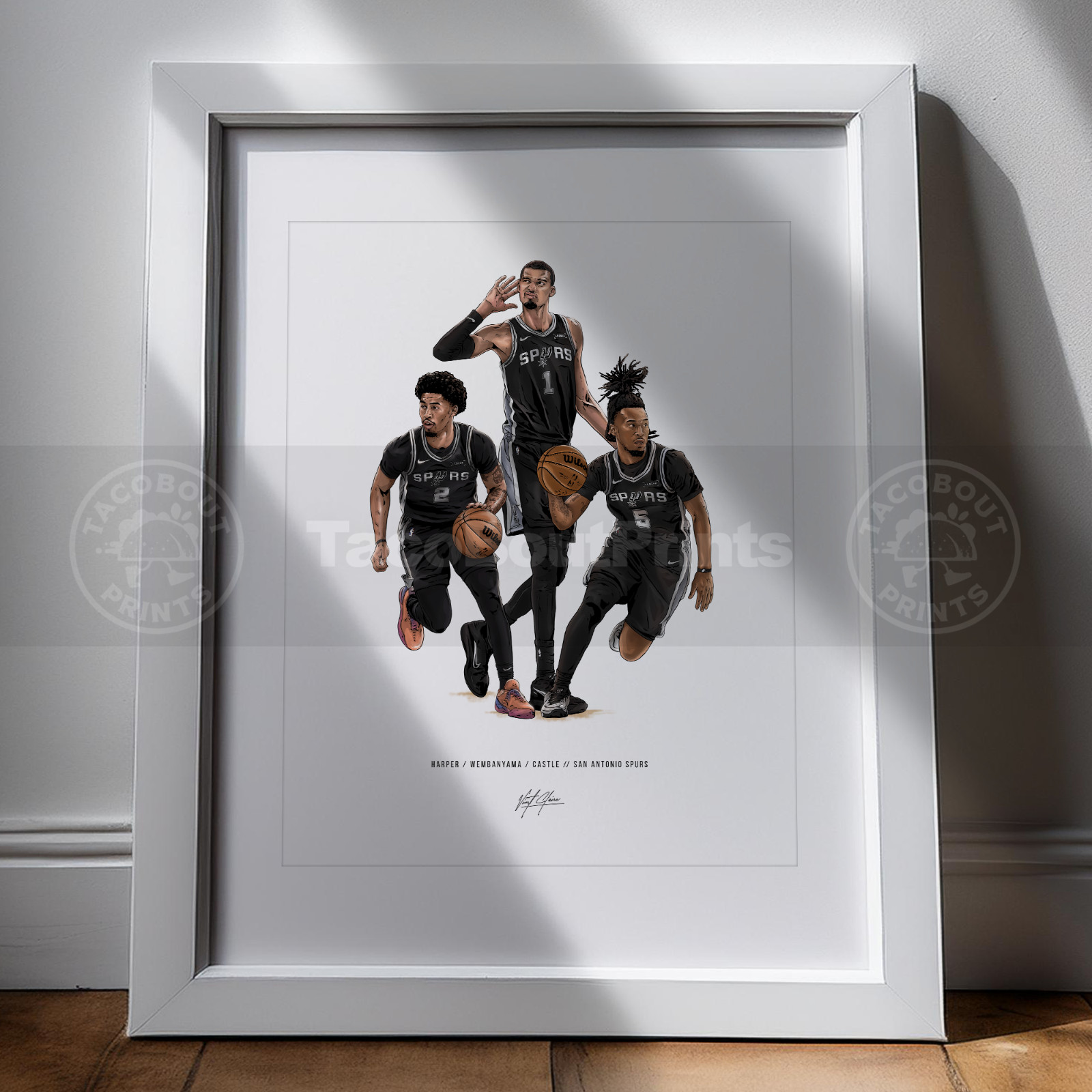 San Antonio Spurs Poster, Wemby, Stephon Castle, Dylan Harper Art Print