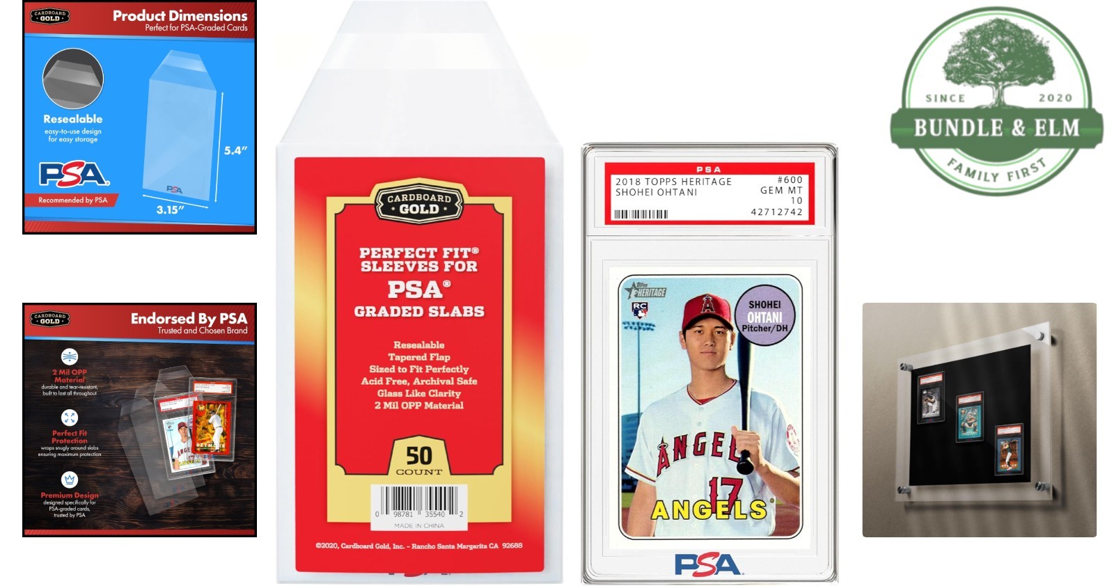 PSA Graded Card Sleeves – 50-Pack Resealable Slab Protectors for Sports Cards