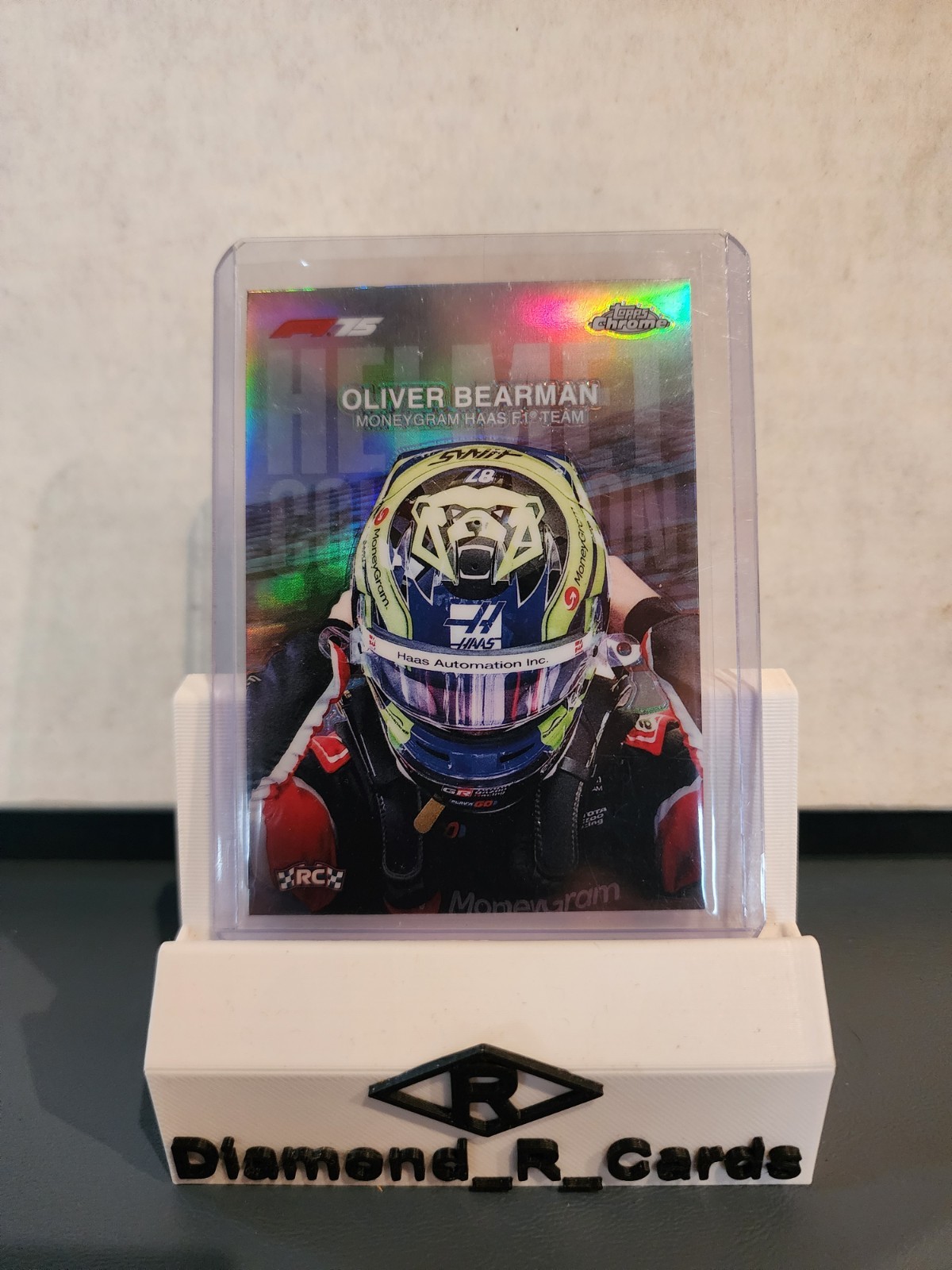 2025 OLIVER BEARMAN HELMET COLLECTION~TOPPS CHROME FORMULA 1 F1 ROOKIE RC~#HC-8