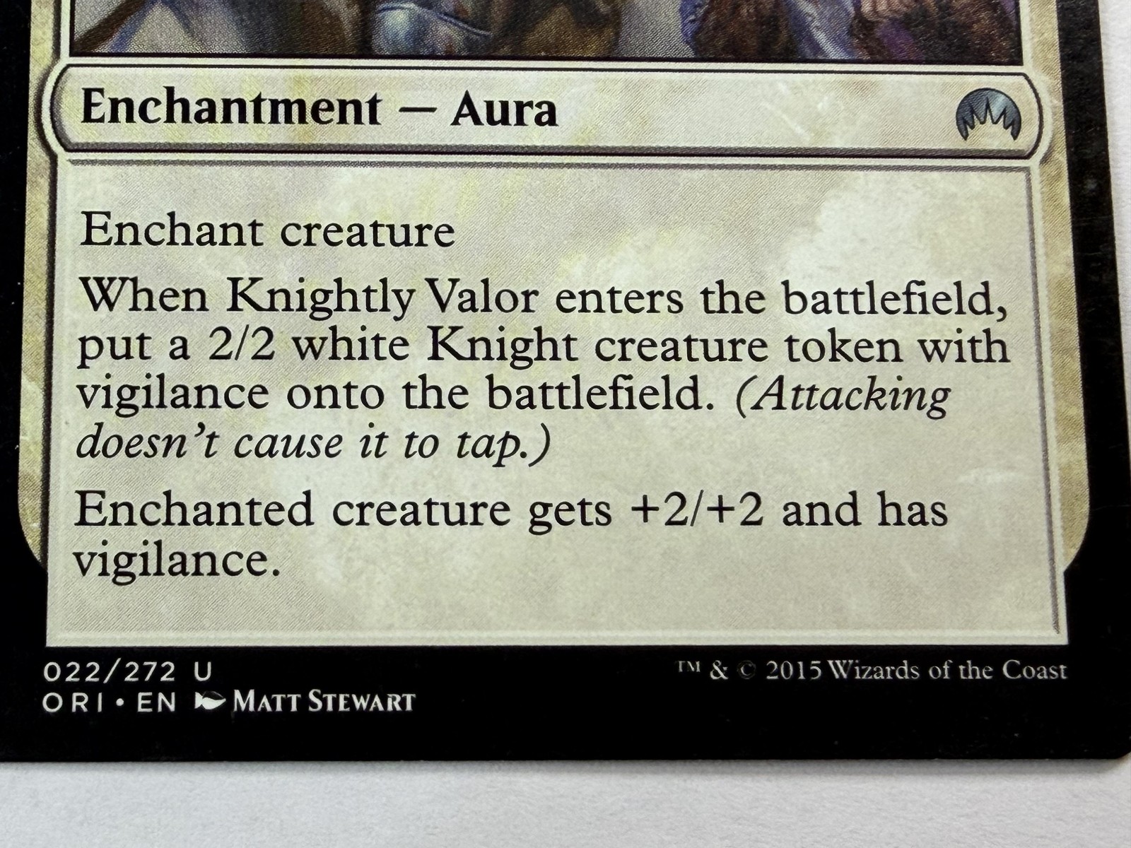 2015 Wizards Of The Coast Knightly Valor #022/272 Magic Origins MTG NM