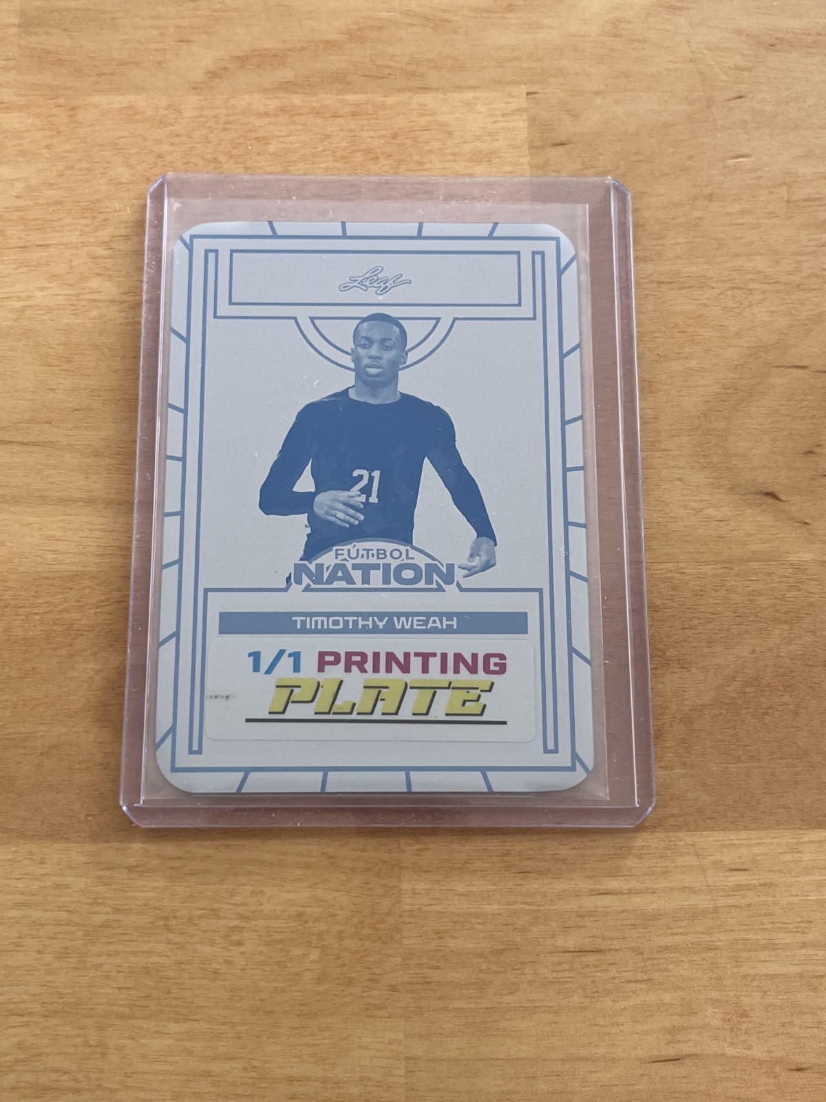 Timothy Weah 2025 Leaf Football Nation 1/1 Printing Plate