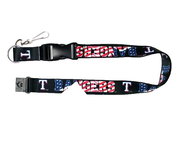 Celebrate USA 250 Years w/Texas Rangers Lanyard Keychain USA Stars & Stripes MLB