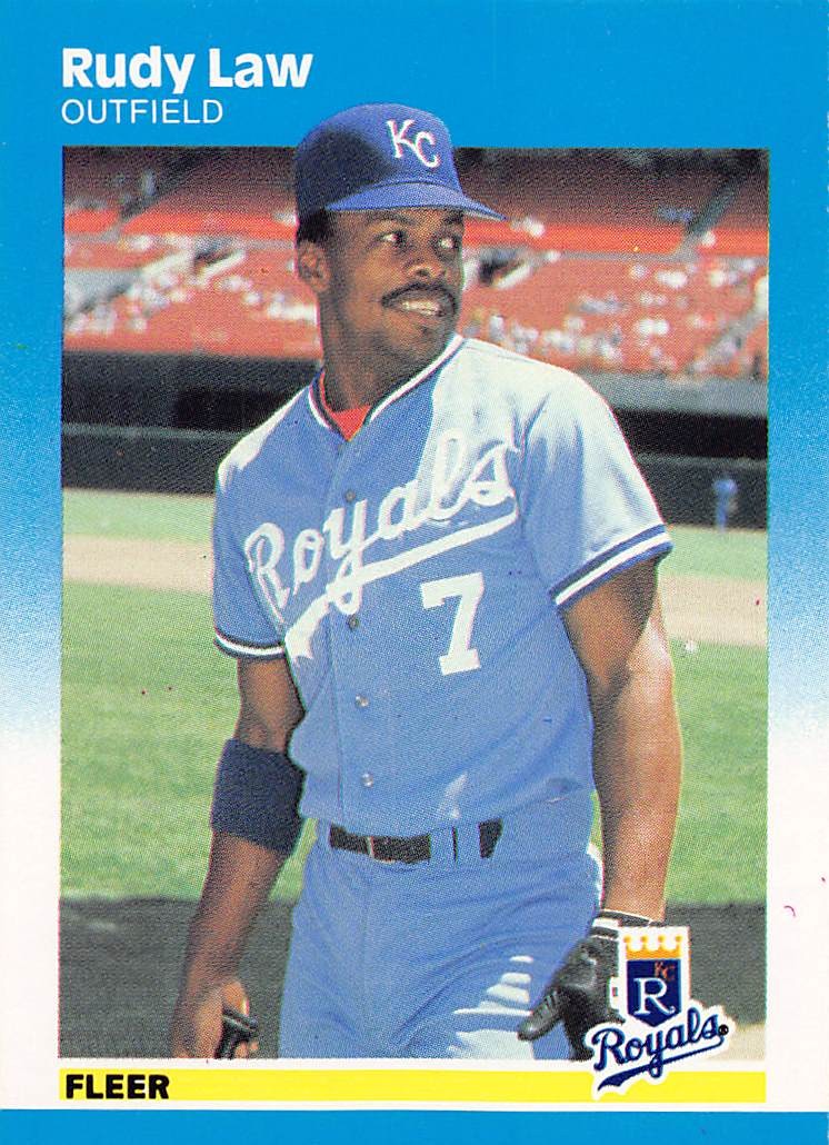 Rudy Law 1987 Fleer 372 Kansas City Royals BASEBALL Card