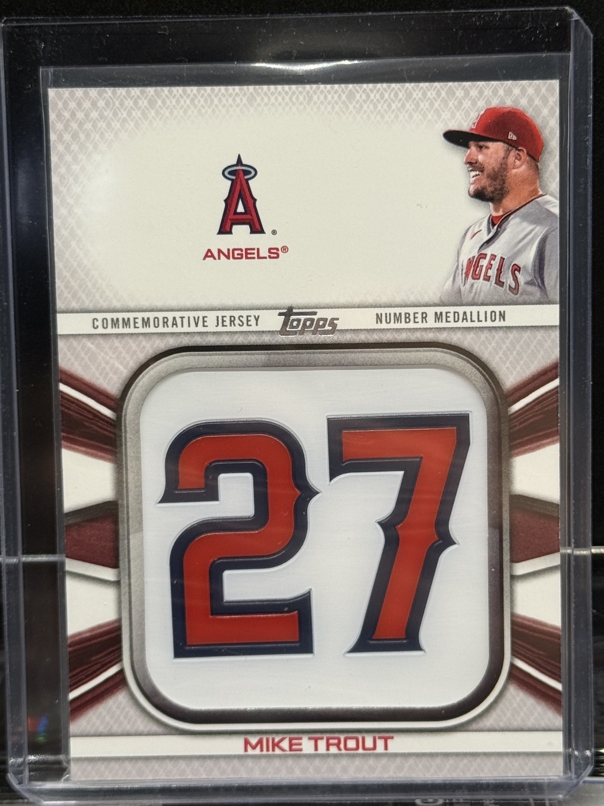 2022 Topps Series 1 – Jersey Number Medallion Relics Mike Trout LA Angels