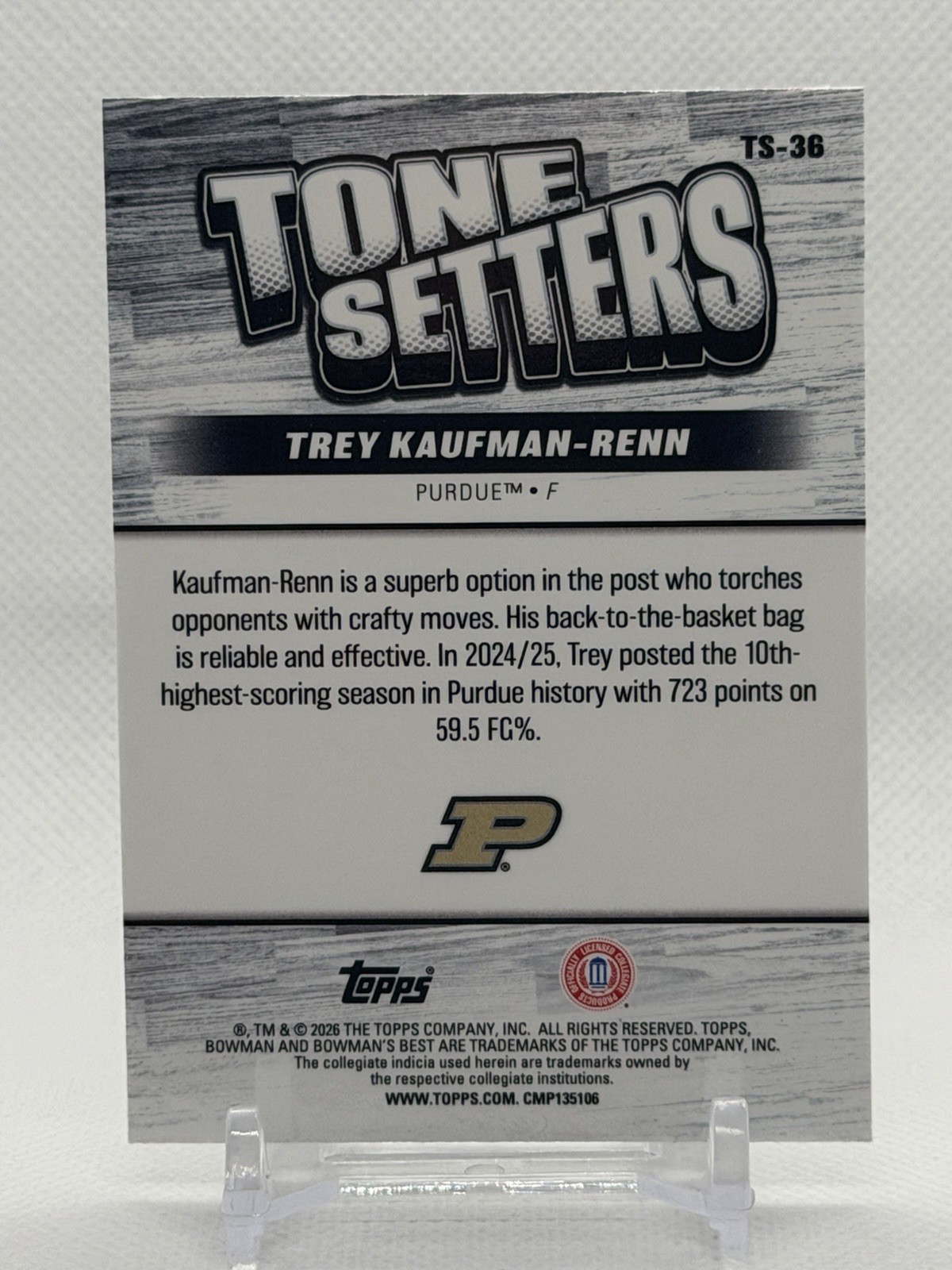 2025-26 Bowman U Best Trey Kaufman-Renn Tone Setters Green Mini-Diamond /99