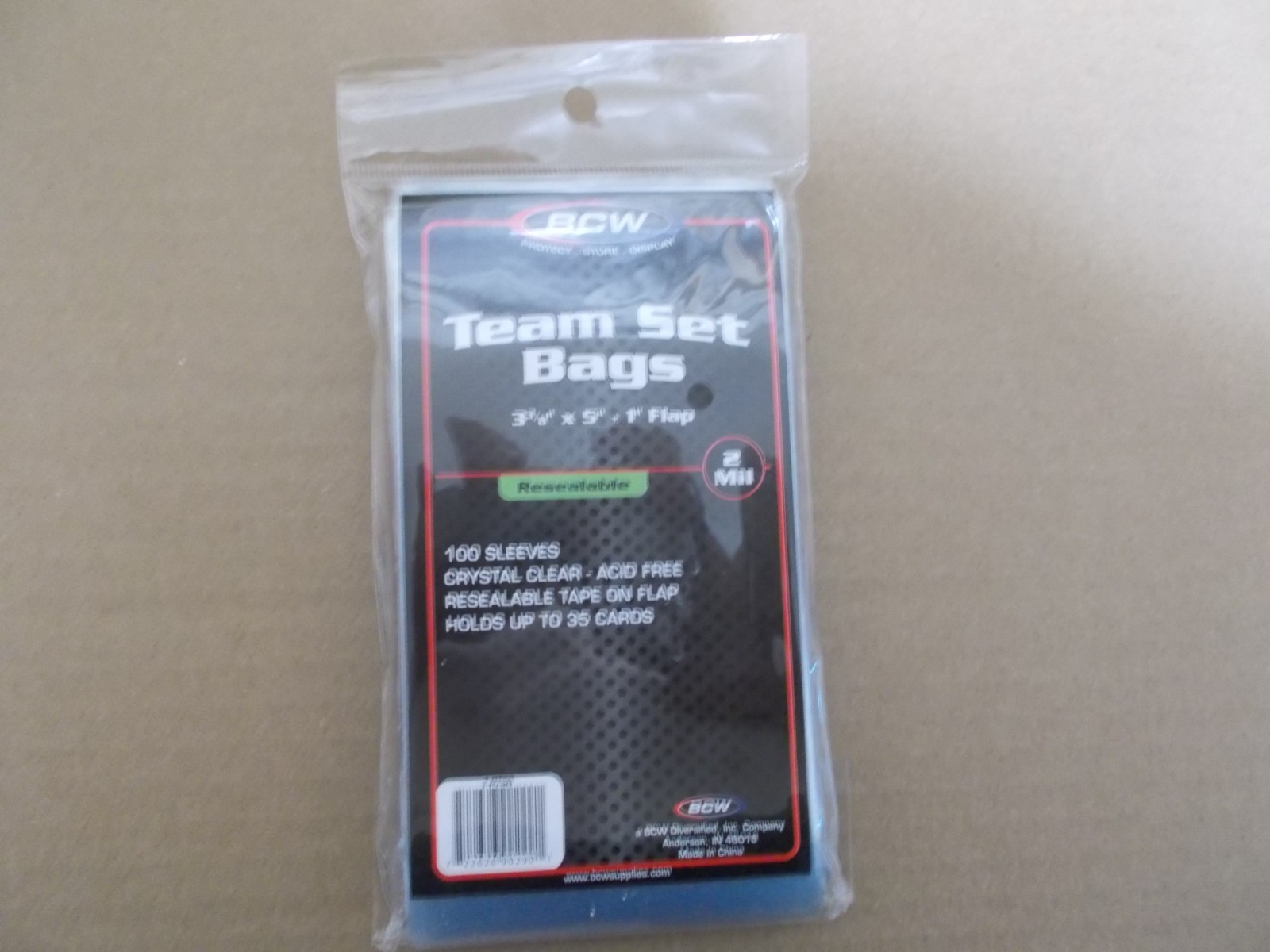 BCW Team Set Bags RESEALABLE NEW Packs Of 100 Clear Acid Free