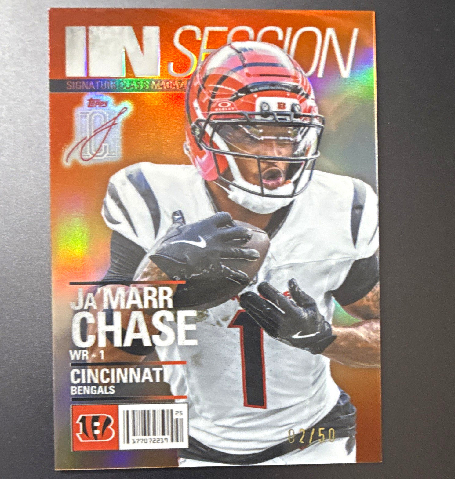 Topps 2025 Signature Class Ja’Marr Chase In Session Color Match /50 Bengals IS-5