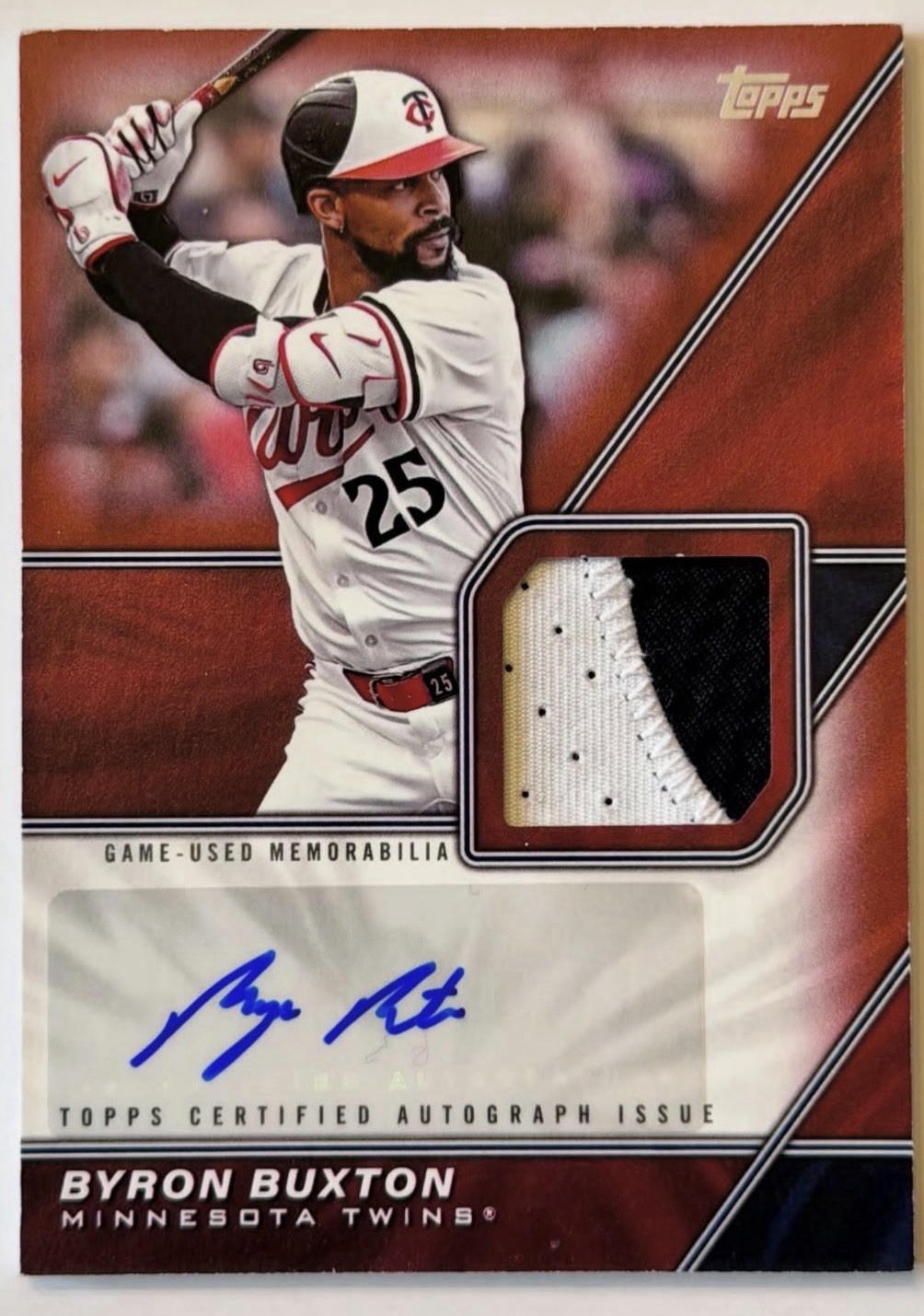 2026 Topps Series 1 Byron Buxton Major League Material Auto Red /5 #MLMA-BBX