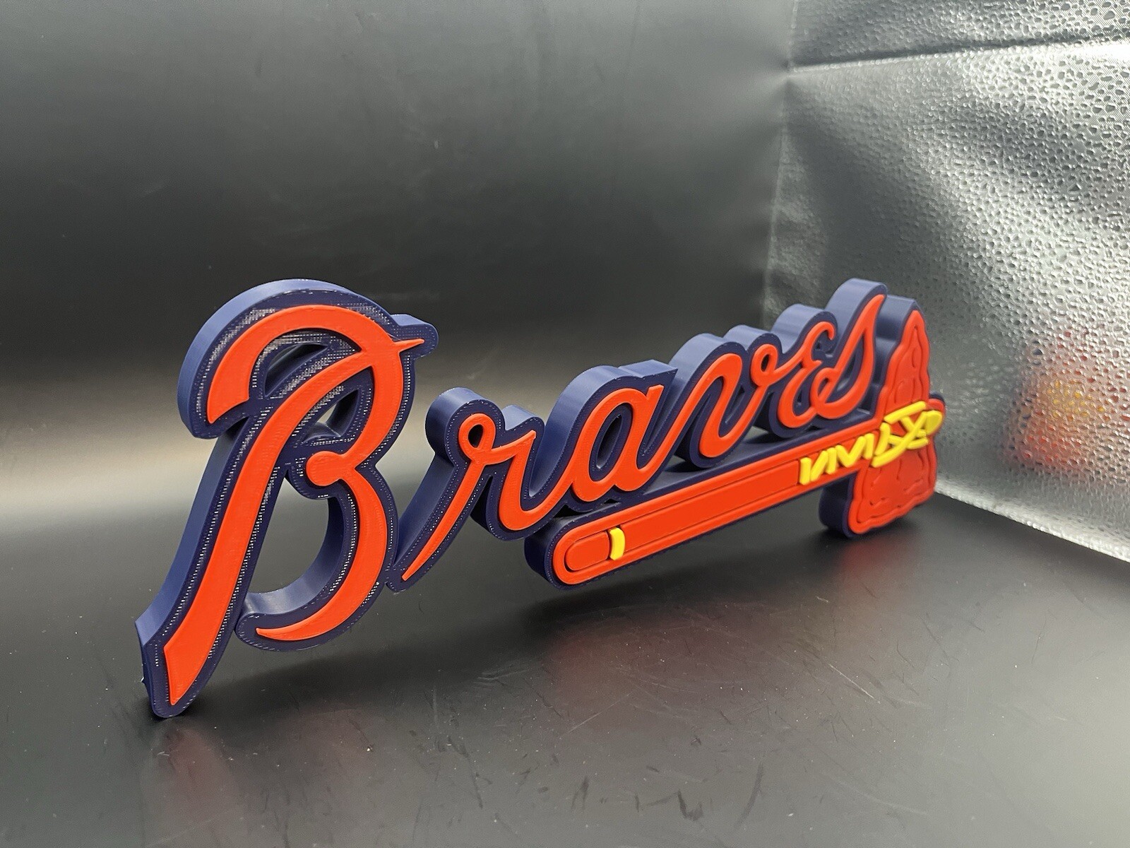 Atlanta Braves Logo Sign Display | 3D Wall Desk Shelf Art 12 inch