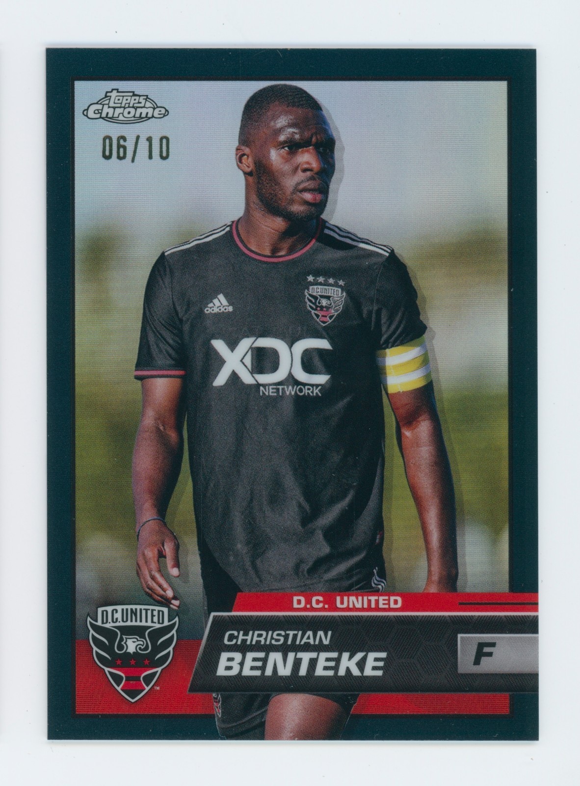 2023 Christian Benteke Topps Chrome MLS Black Refractor D.C. United Card 6/10