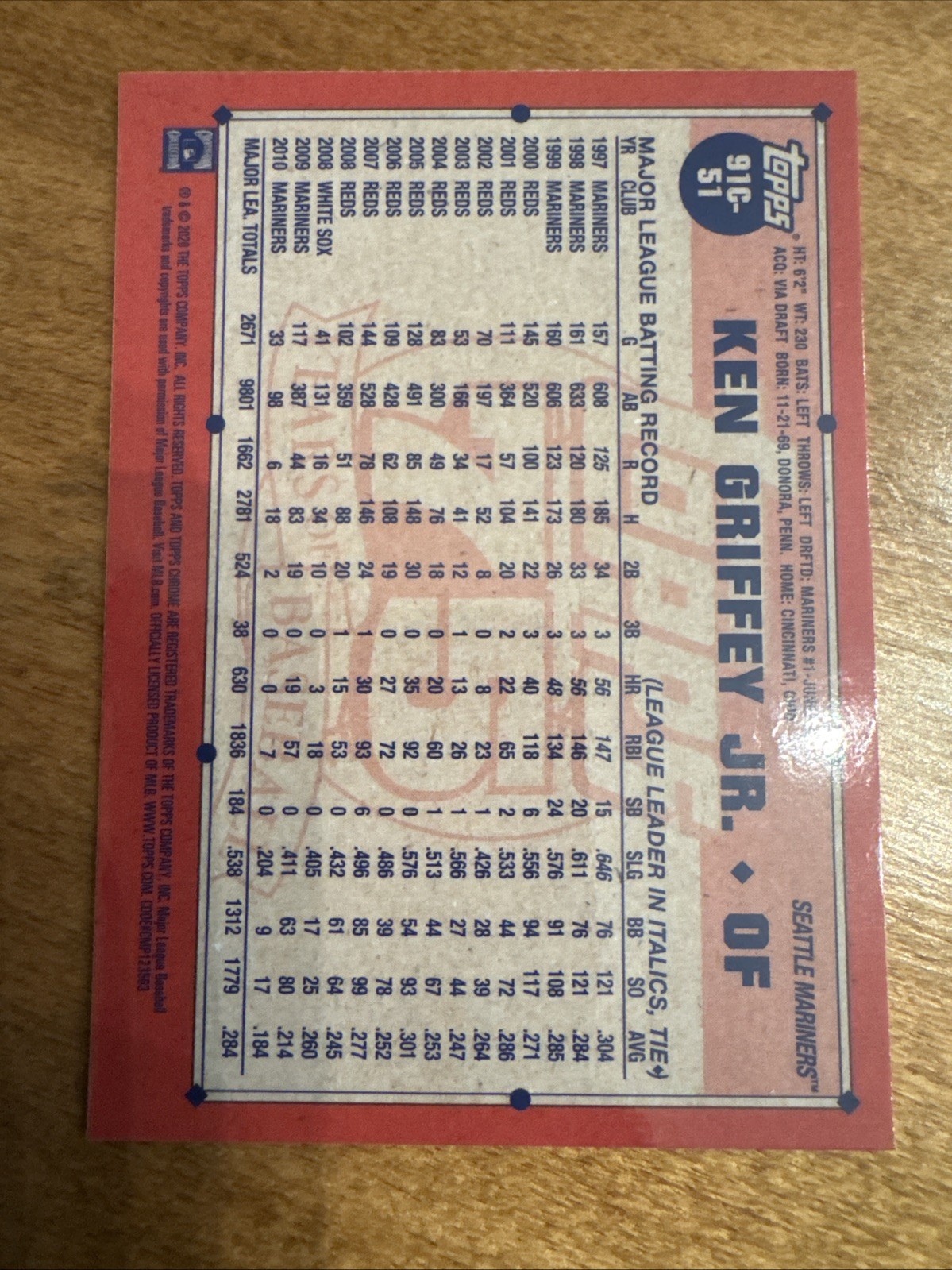 2026 Topps MLB Series 1 Ken Griffey Jr Silver Pack #91c-51