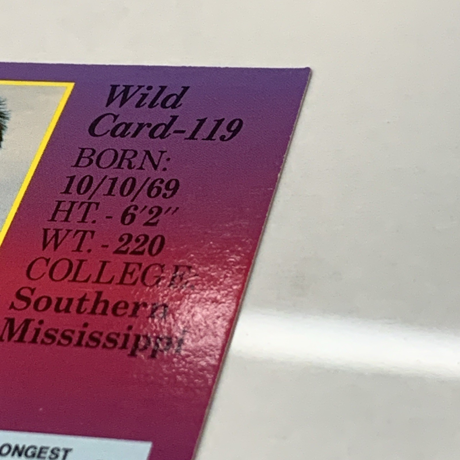 BRETT FAVRE 1991 Wild Card Collegiate Football # 119 1st Edition NOT MINT