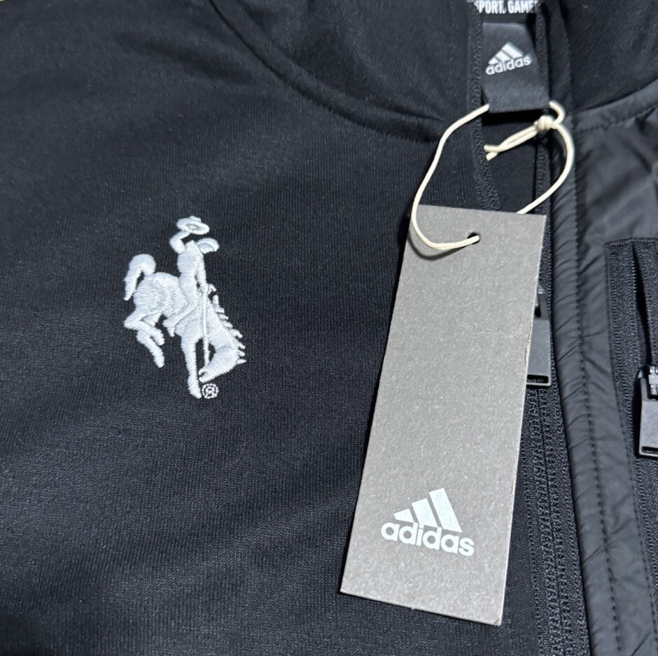 NEW Adidas Wyoming Cowboys Transitional Tracktop Jacket Black Men’s Large