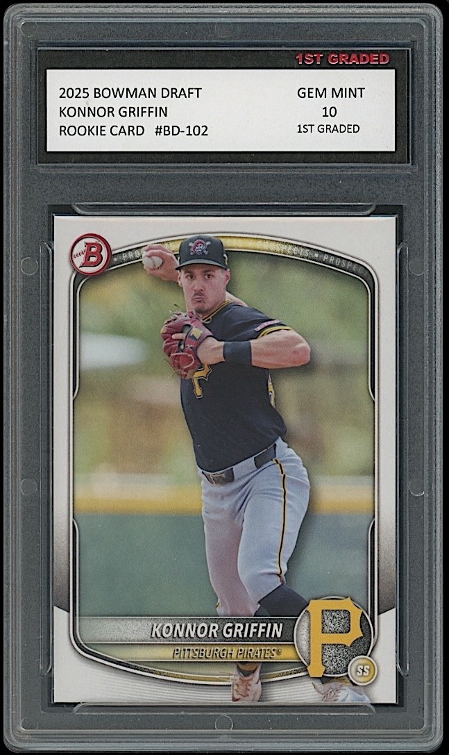 Konnor Griffin 2025 Bowman Draft Pittsburgh Pirates Rookie Card RC 1st Graded 10