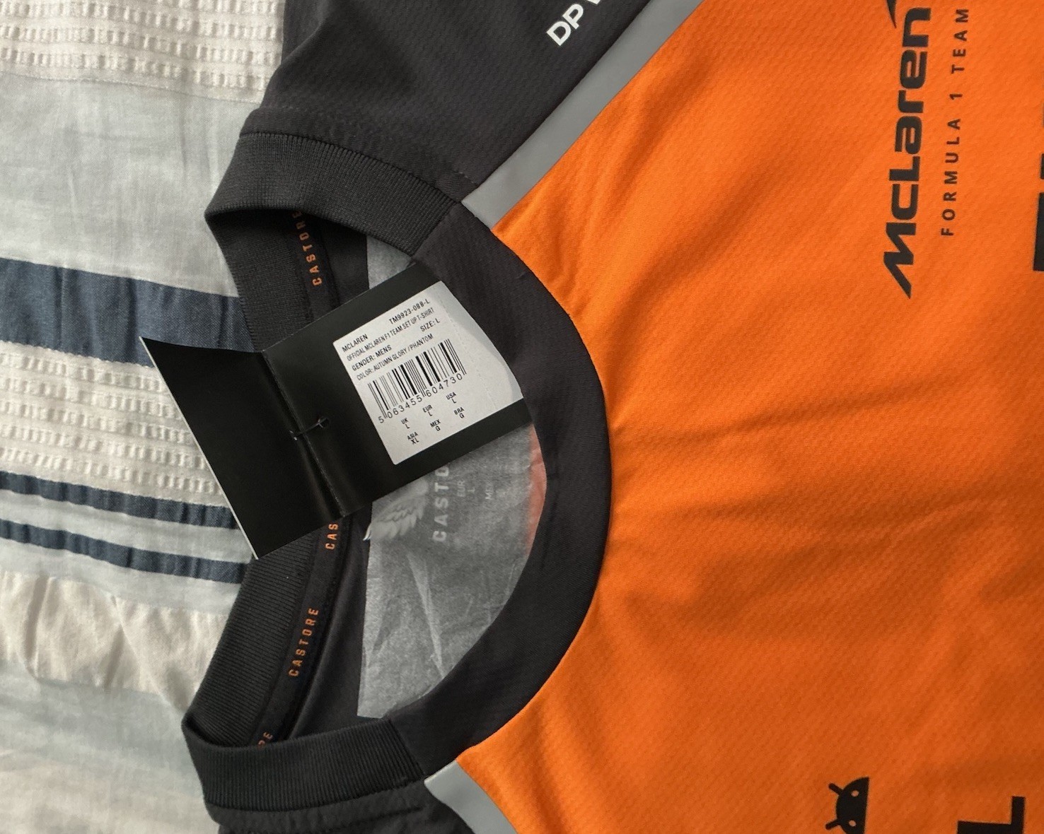 McLaren F1 2025 Men’s Team T- Shirt – NEW LARGE Papaya/Phantom