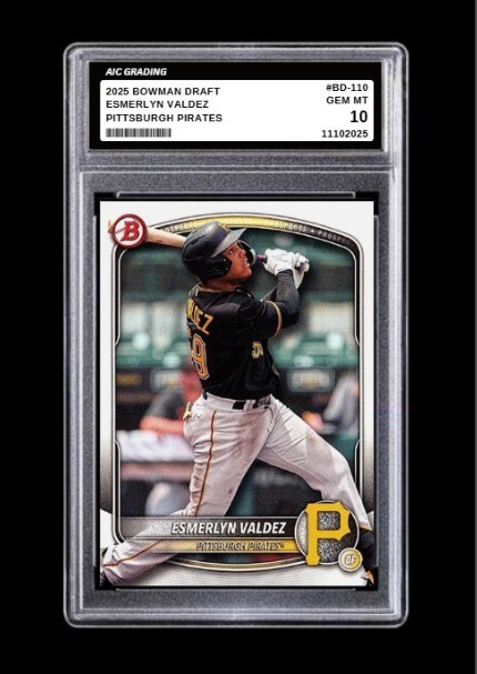2025 Esmerlyn Valdez 1st Bowman Draft Rookie Card #BD-110 Pirates MINT Graded 10