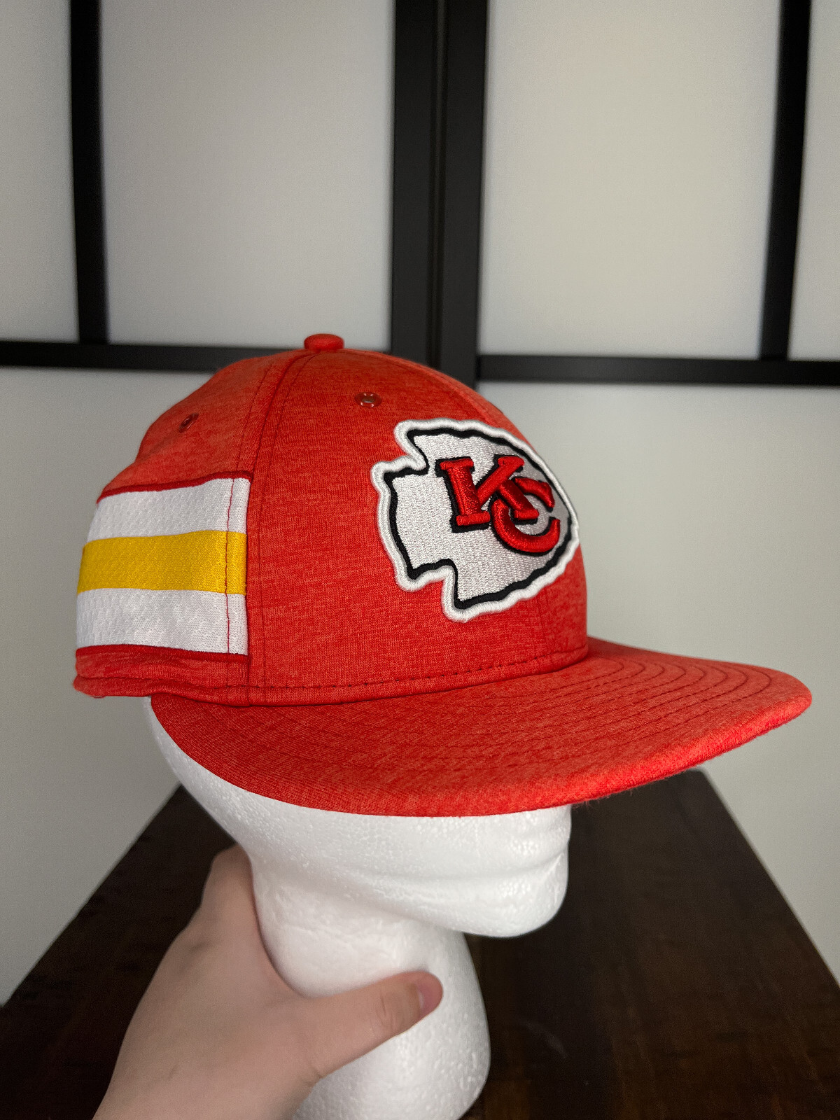 Kansas City Chiefs Hat Cap Fitted Adult 7 Red Polyester AFC West New Era 59Fifty