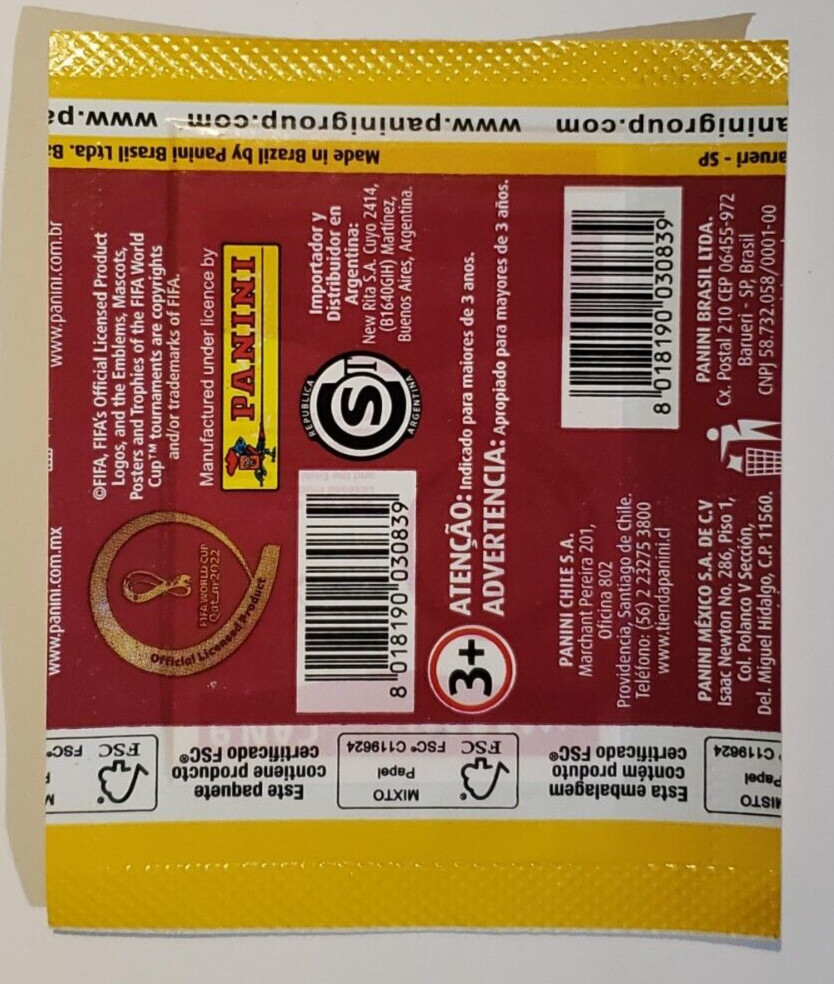 Panini World Cup Qatar 2022 Packs – Orange Stickers Version – Pick Any Quantity.