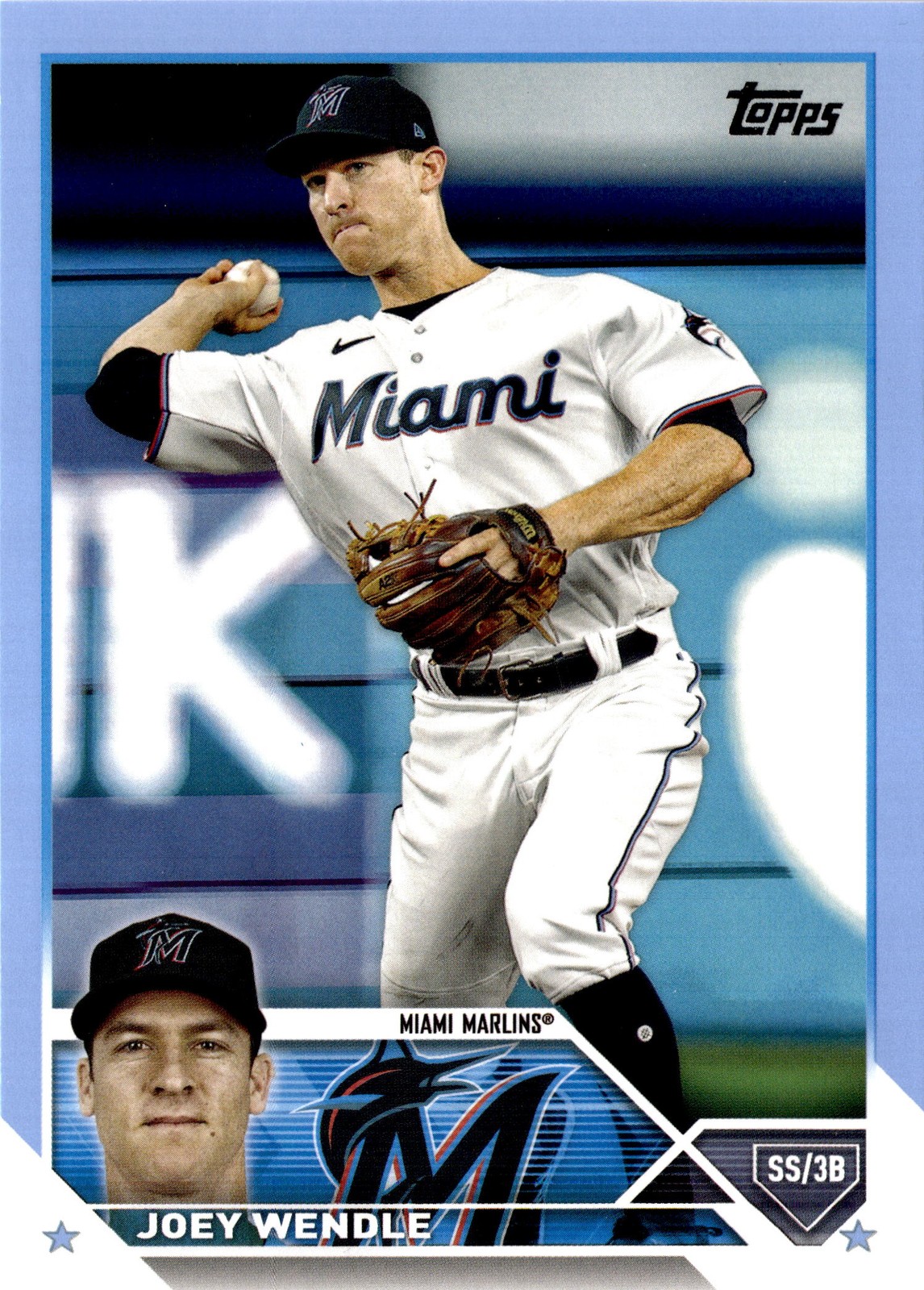 2023 Topps Update #US237 Joey Wendle Father’s Day Powder Blue /50