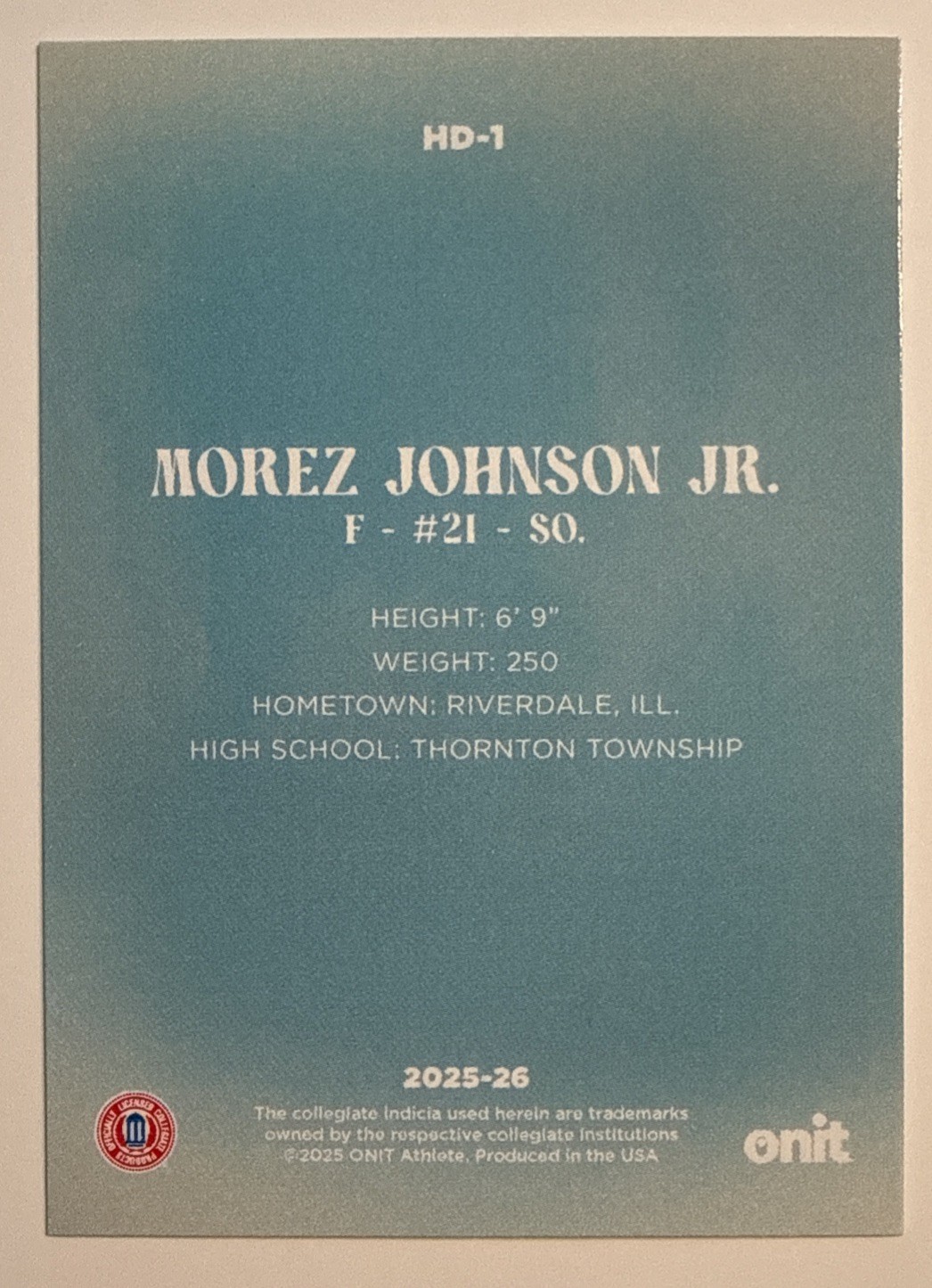 2025-2026 ONIT Michigan Wolverines Hoop Dreams Morez Johnson Jr. #HD-1