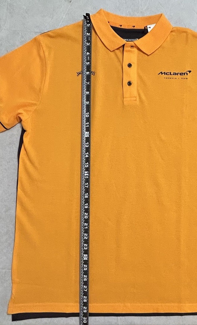 NWT McLaren Formula 1 Team Polo Shirt Mens L Jack Daniels F1 Racing Yellow