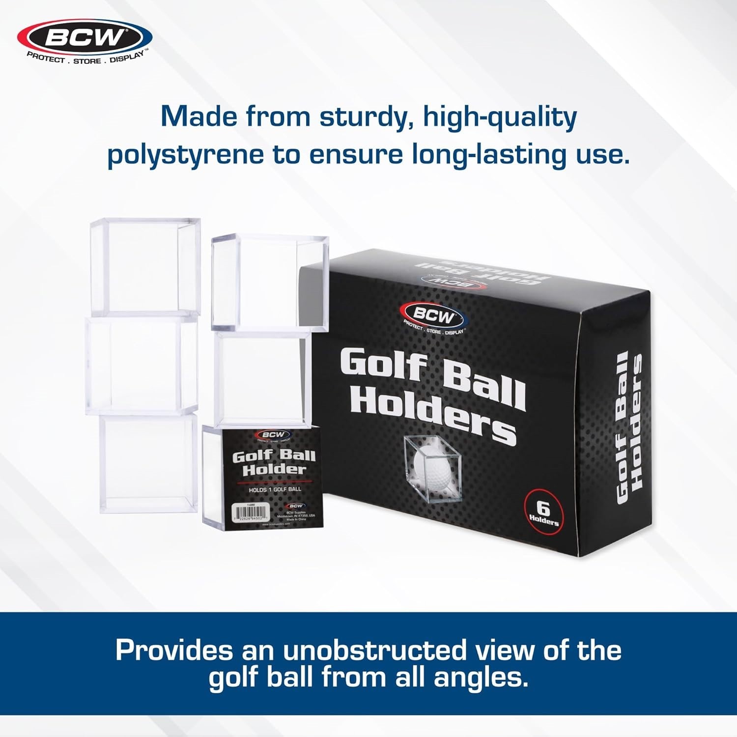 8 BCW Golf Ball Display Cases Square Plastic Cubea Clear Stackable Holders DEAL
