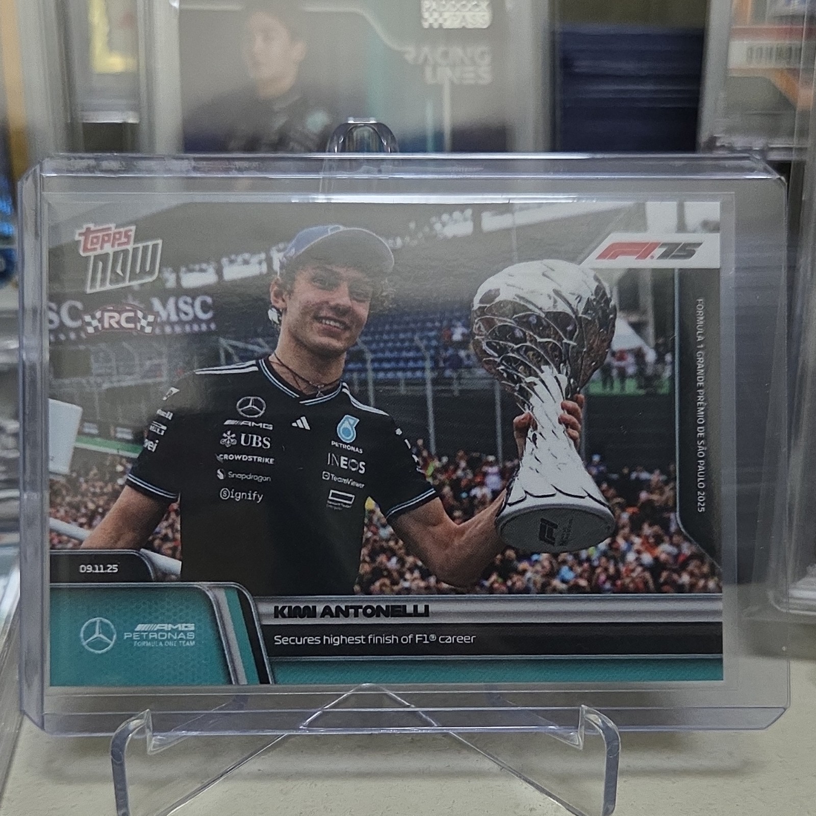 Topps 2025 Topps Now F1 Kimi Antonelli Rookie #076 Sao Paulo /Low Print Run 3876