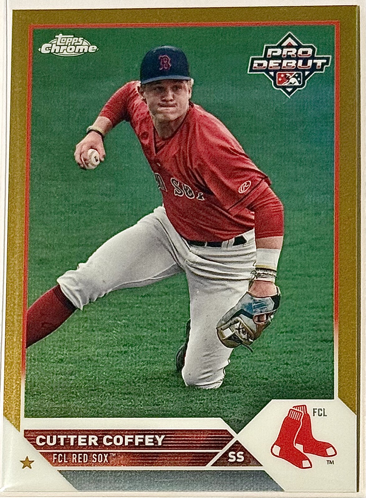 2023 Topps Pro Debut – Chrome Cutter Coffey #PDC-197 Gold Refractor /50 (RC)