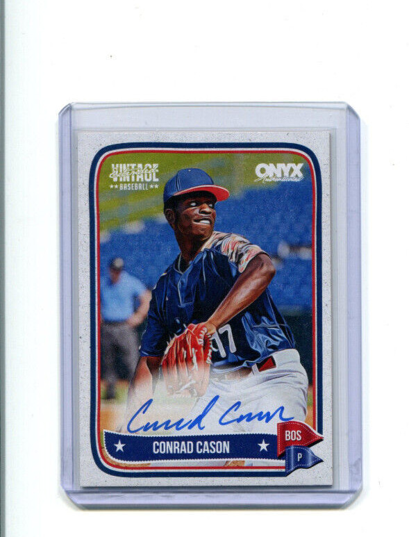 2024 Onyx Vintage Extended Baseball Autographs Conrad Cason Blue Ink Auto