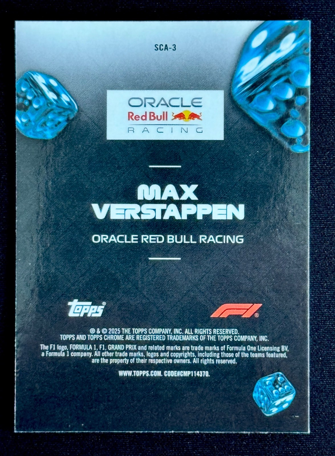 2025 Topps Chrome Formula 1 Max Verstappen Ace of Trades Refractor #SCA-3