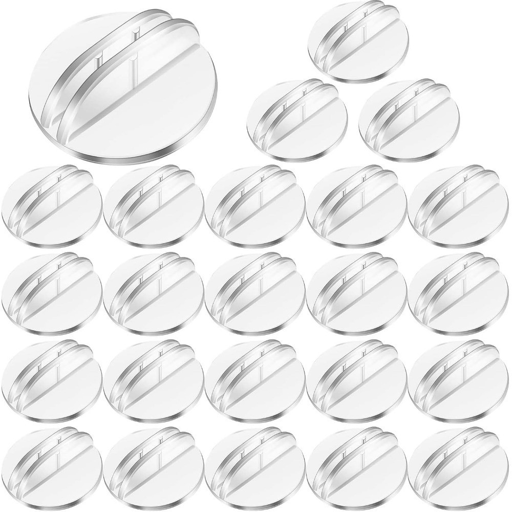 Mini Card Stands Plastic Place Card Holders 25 Pcs Clear Paper Board Clips for