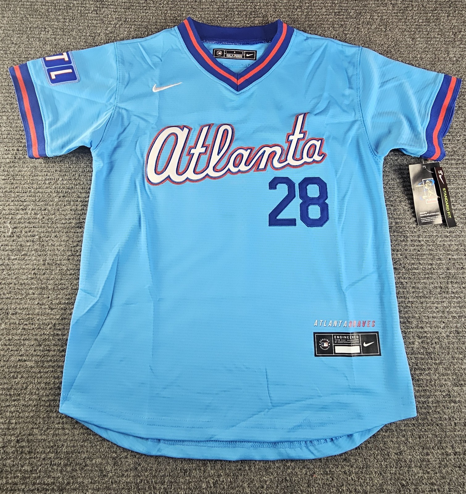 Youth Large matt olson Atlanta Braves city connect blue jersey new Stitched