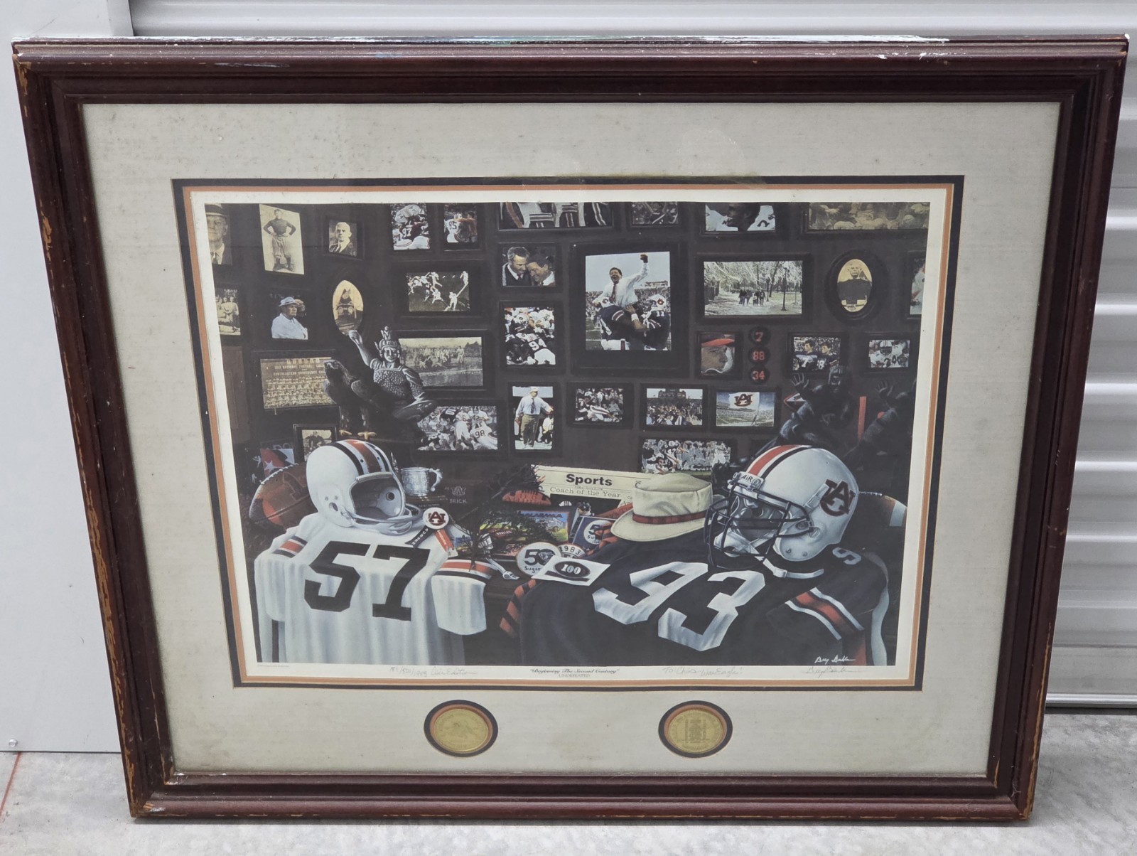 Vtg 1994 Auburn beginning the second century signed print by greg gamble coin ed