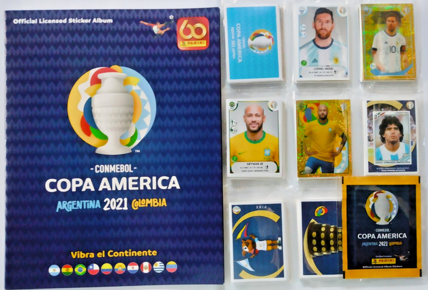 COPA AMERICA ARGENTINA / COLOMBIA 2021 PANINI – ALBUM + FULL SET 369/369 MESSI