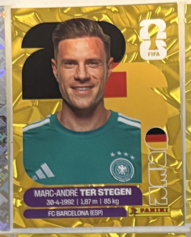 2026 Panini World Cup Sticker Rare Gold Crumple Foil Germany