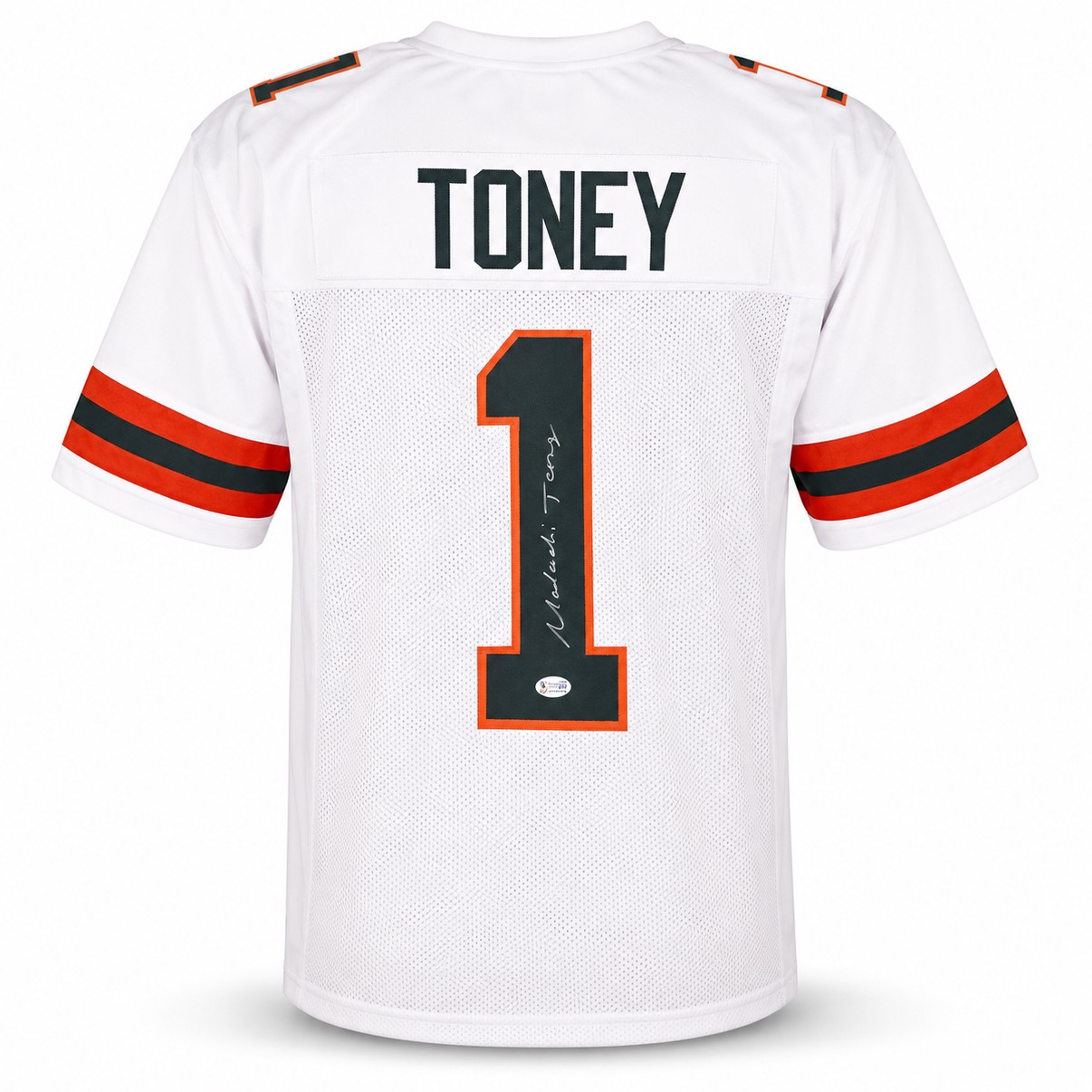 Miami Hurricanes Malachi Toney Signed White Jersey JSA Witness