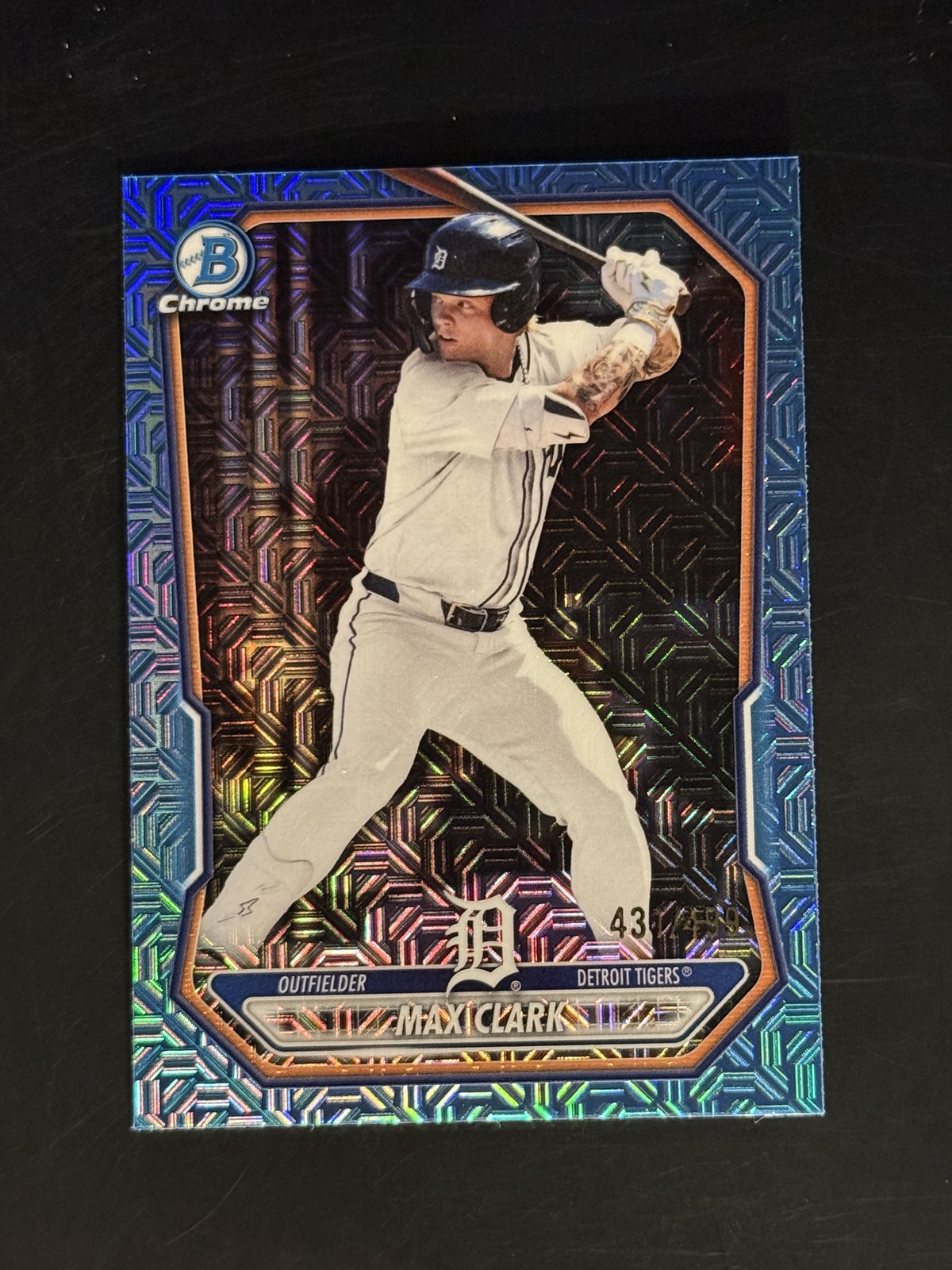 2026 Bowman Chrome Prospects Mojo Sky Blue Refractor #BCP-2 Max Clark SN #/499
