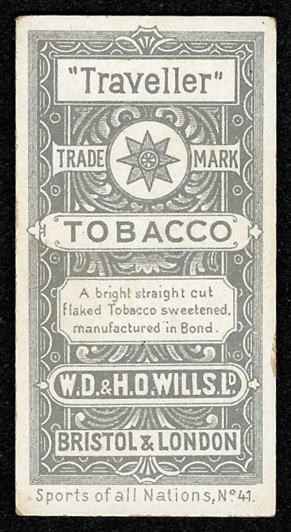 1900 CEYLON, RAGONG W.D. & H.O. Wills Sports Of All Nations TRAVELLER #41
