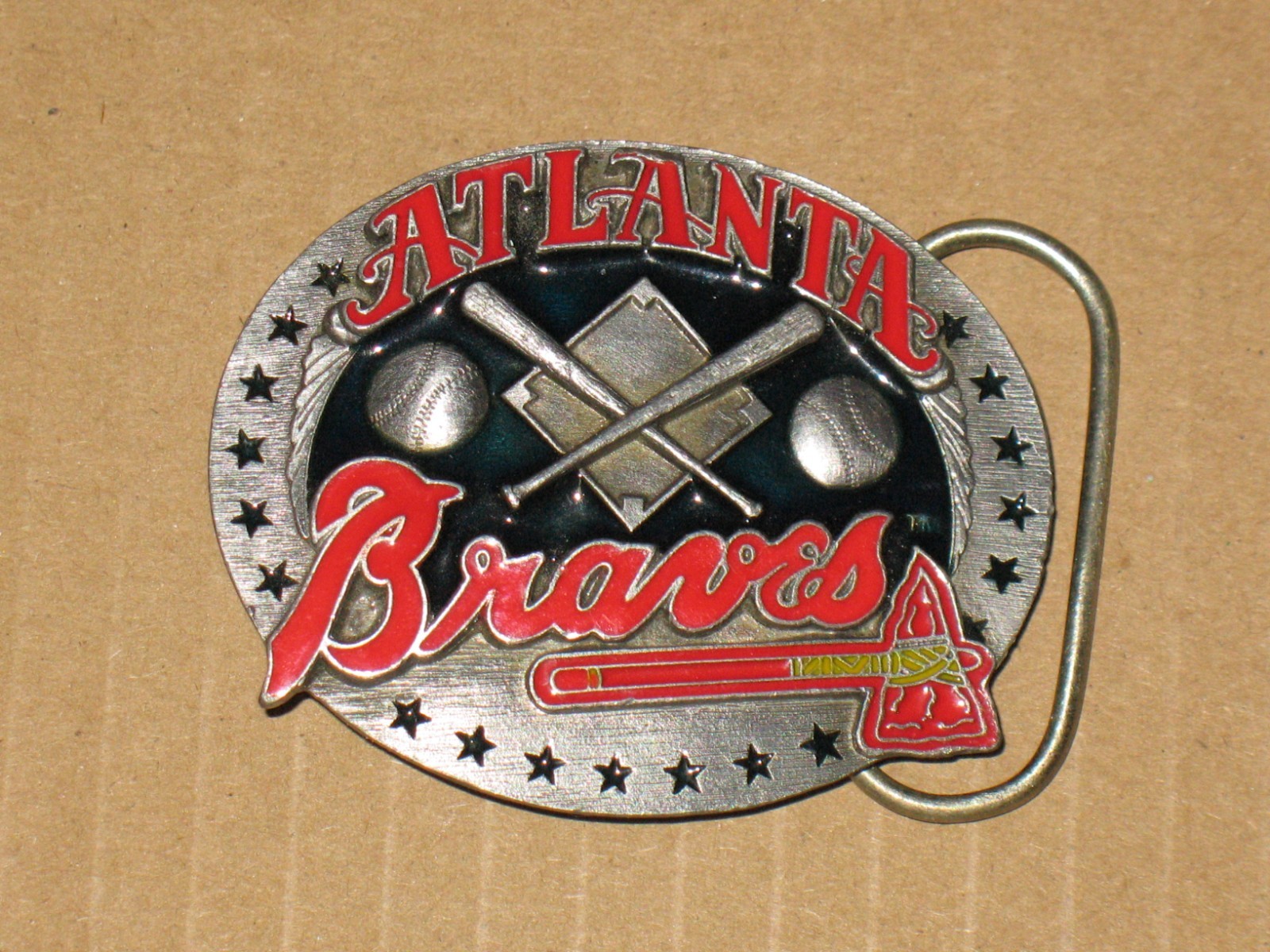 Vintage 1991 Atlanta Braves Pewter Belt Buckle | Limited Edition #963 of 10,000