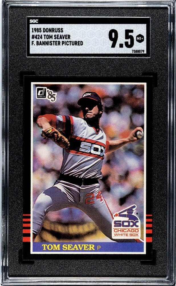 1985 Donruss – Floyd Bannister Pictured #424 Tom Seaver ERROR ?POP 1? HIGHEST
