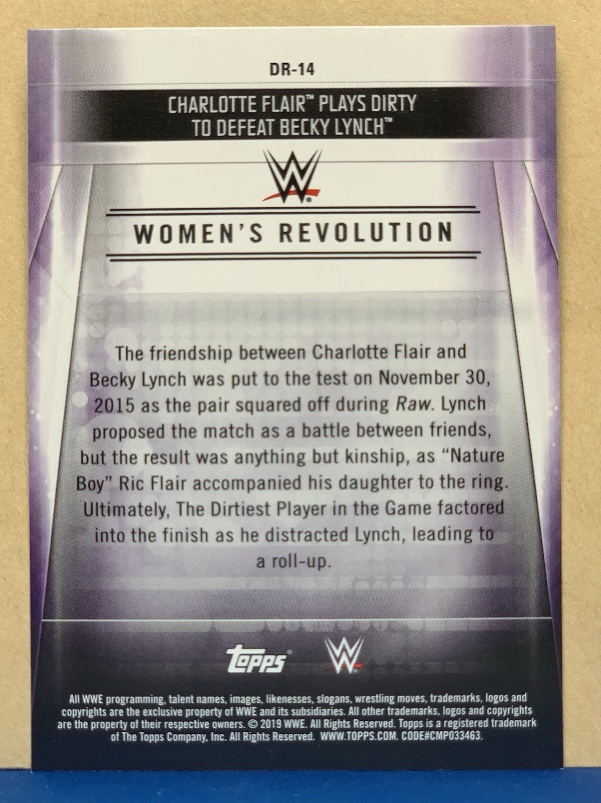 2019 Topps WWE Raw – Raw Women’s Evolution Charlotte Flair, Becky Lynch #DR-14