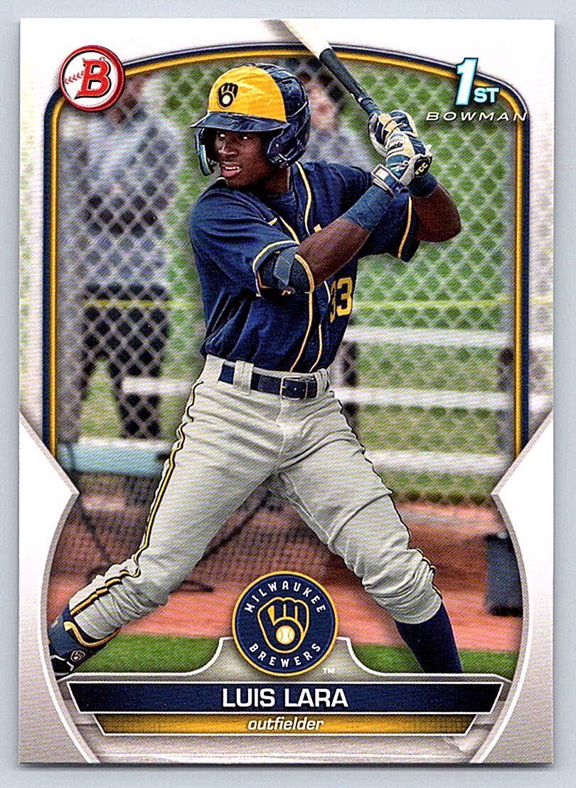 LUIS LARA BREWERS RC 1st card 2023 BOWMAN PROSPECTS #BP-100