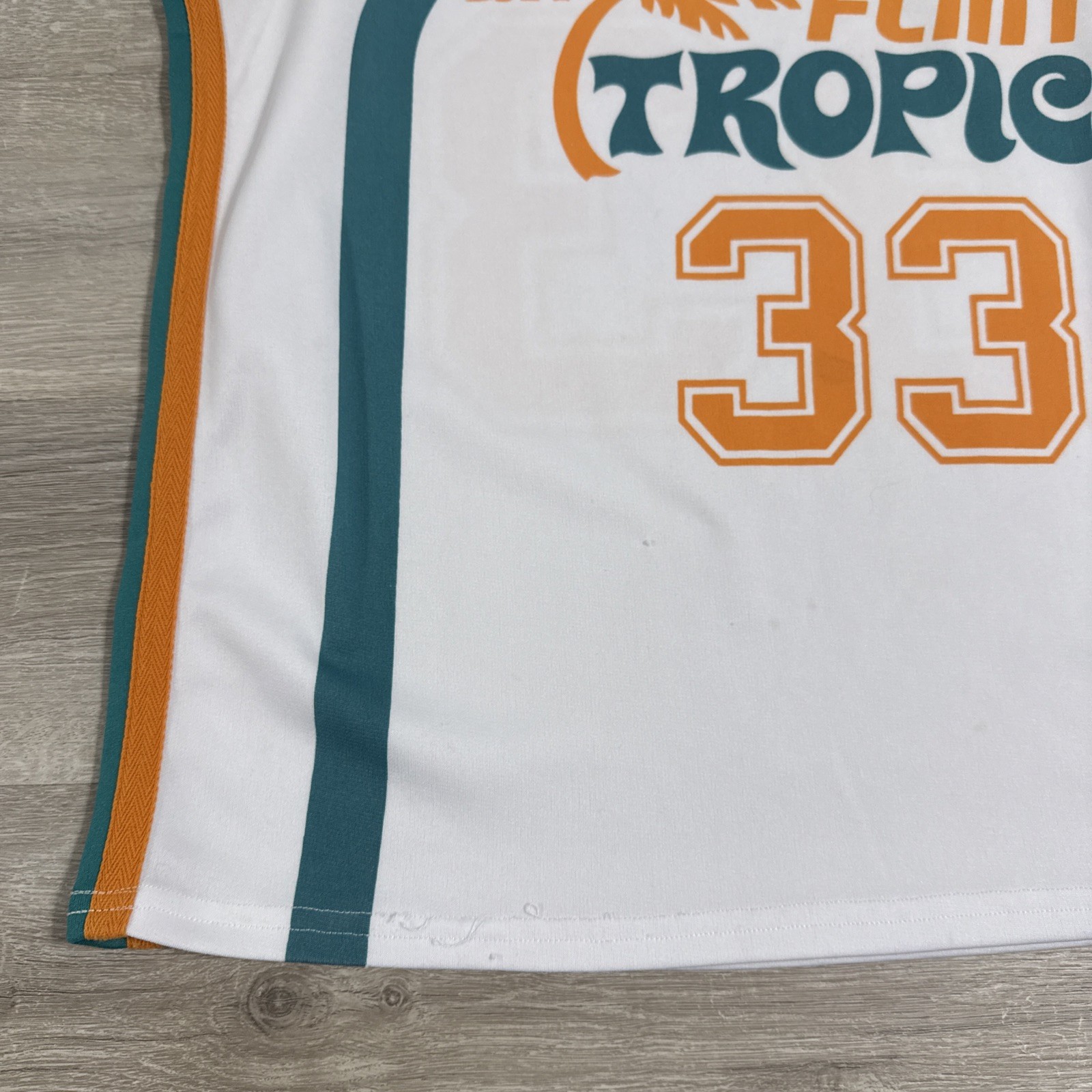 Flint Tropics Basketball Jersey Jackie Moon White Orange One Size Movie