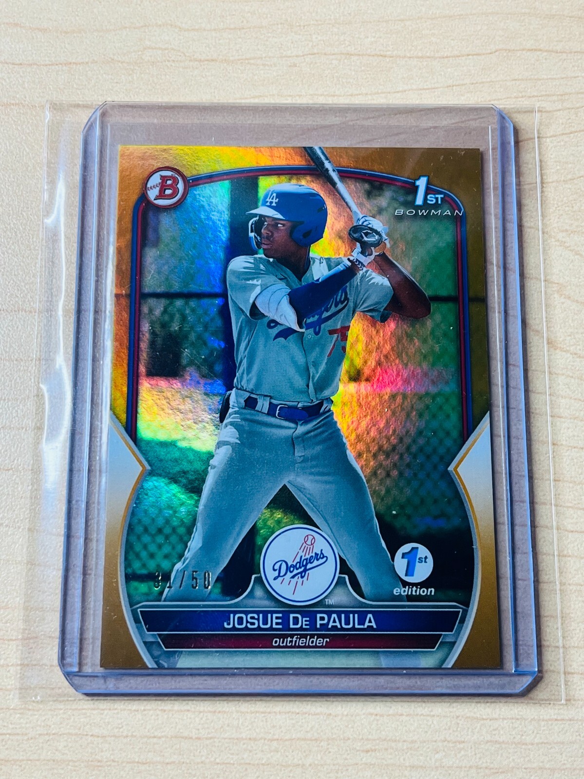 2023 Josue De Paula Bowman 1st Edition #BPPF-111 1st Gold Foil Parallel 31/50